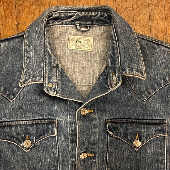 VTG Polo Ralph Lauren Western denim jacket Large - Picture 1 of 5